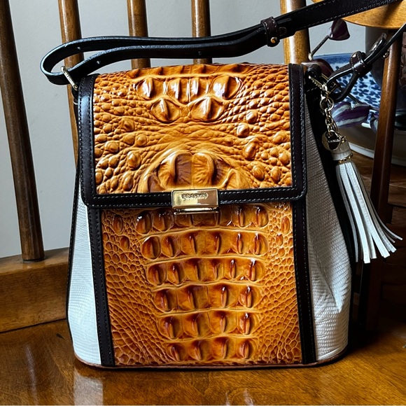 Brahmin Handbags - Brahmin Margo dark rum shirin leather crossbody bag NWOT
